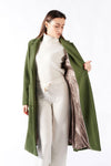 Green Long Coat With Belt woman Barone firenze - 3