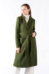 Green Long Coat With Belt woman Barone firenze - 4