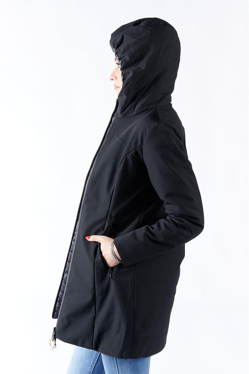 Women’s Long Thermal Down Jacket Black woman Barone firenze - 5