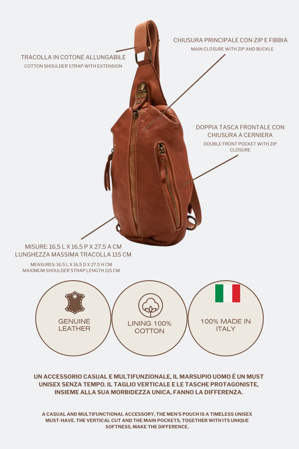 Certaldo Cuoio Pouch man Barone firenze - 6