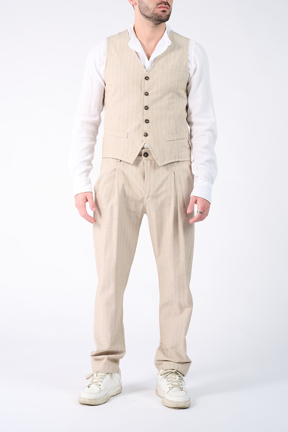 Men's Pinstripe Vest man Barone firenze - 5