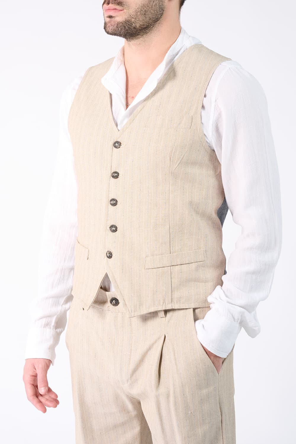 Men's Pinstripe Vest man Barone firenze - 1