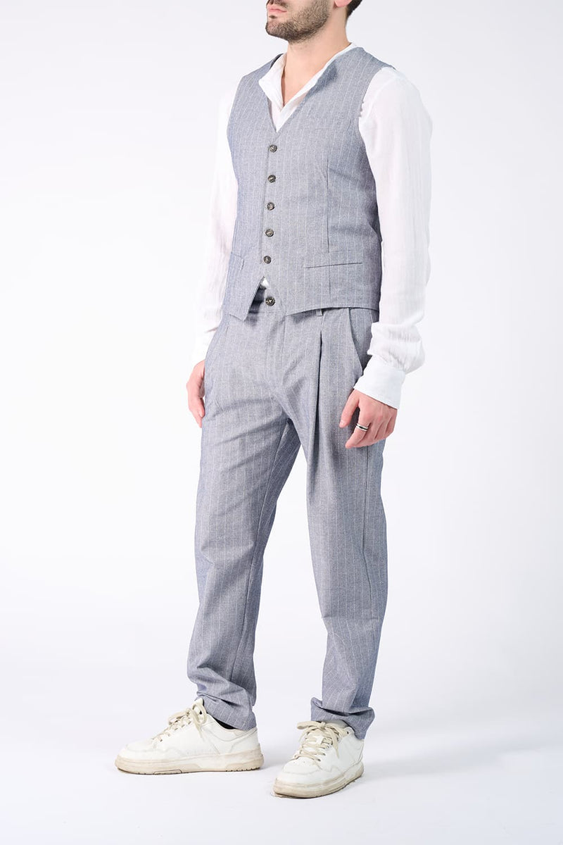 Men's Pinstripe Vest man Barone firenze - 2