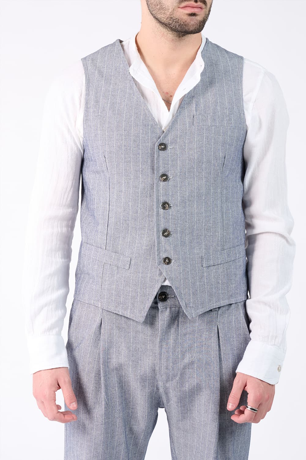 Men's Pinstripe Vest man Barone firenze - 1