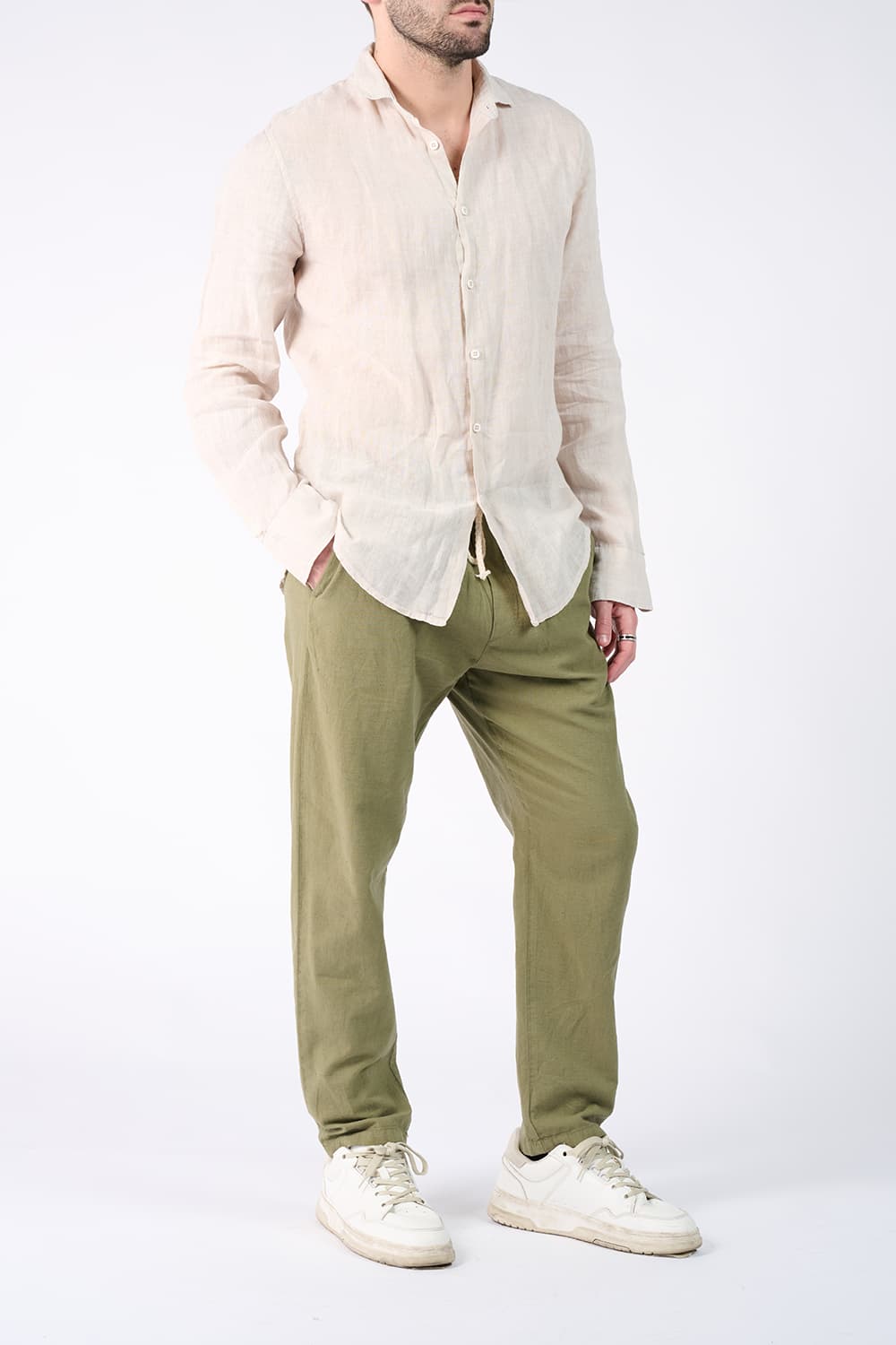 Men's Linen Shirt man Barone firenze - 3
