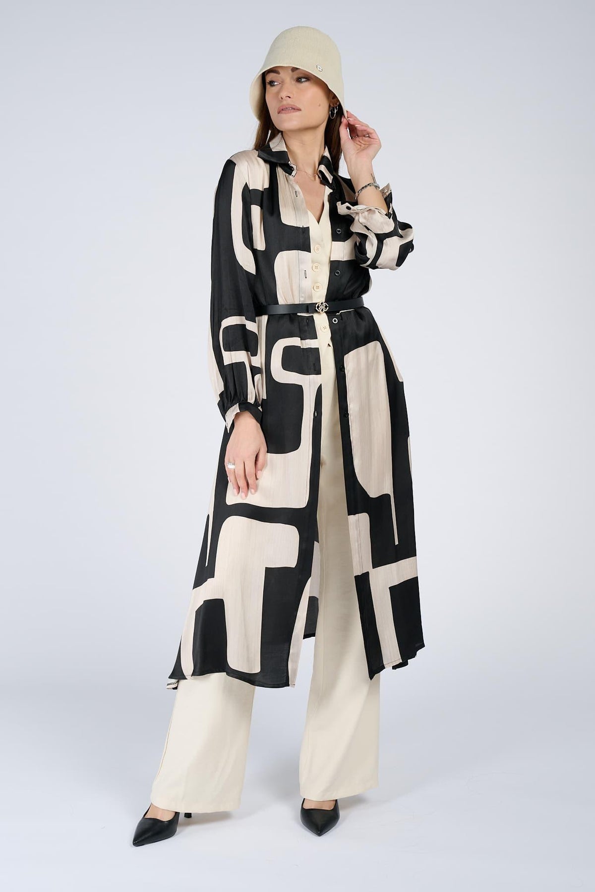 Long shirt dress woman Barone firenze - 1