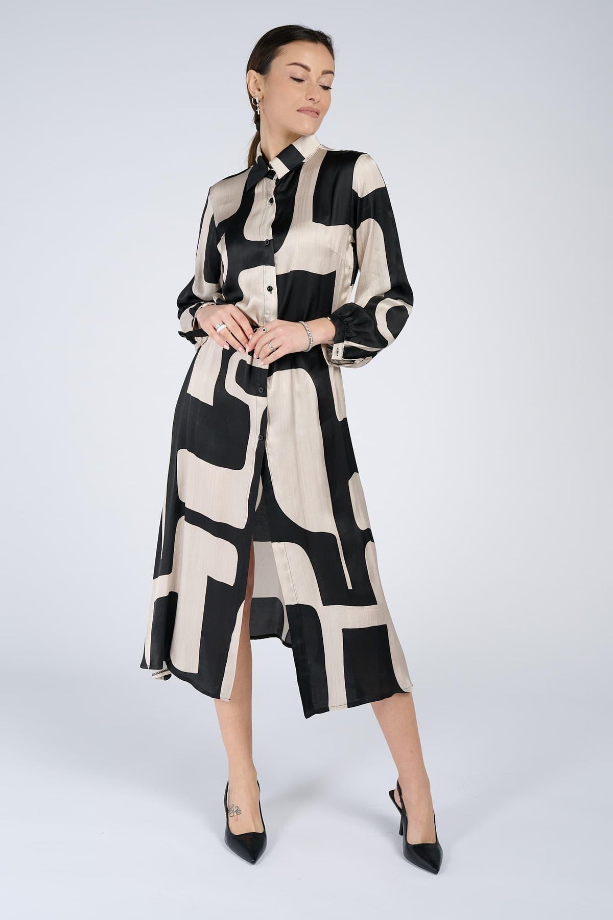 Long shirt dress woman Barone firenze - 3