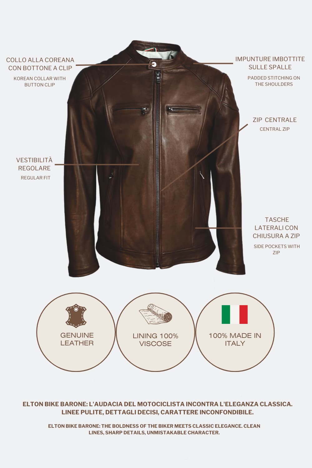 Elton Gold Bike Dark Brown man Barone firenze - 8