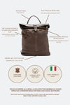 Grosseto Dark Brown Backpack unisex Barone firenze - 6