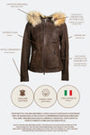 Sofia Oleato with Hood Fur Dark Brown woman Barone firenze - 7