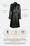 Studded Trench Coat in Black woman Barone firenze - 6