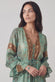 Turquoise Gipsy Long Dress with Buttons woman Barone firenze - 2