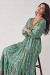 Turquoise Gypsy Maxi Dress woman Barone firenze - 2