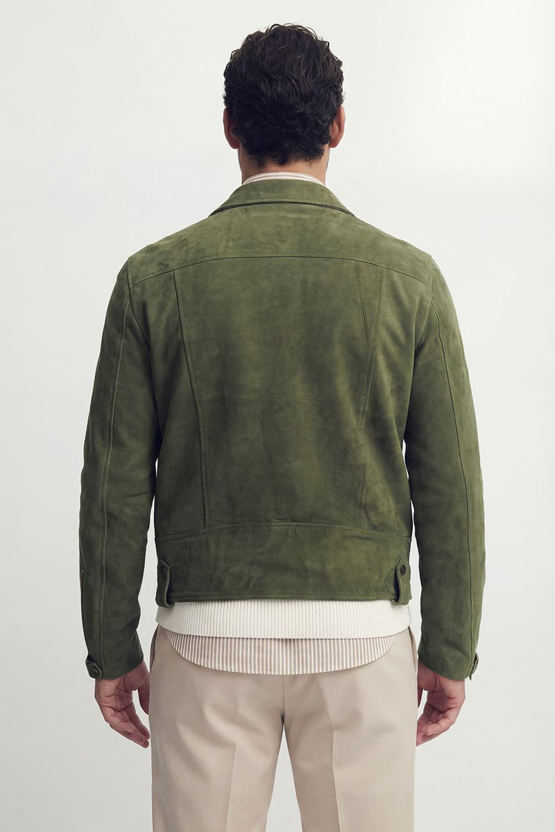 Ale Green Suede Men’s Jacket unisex Barone firenze - 12