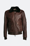 Aviator Dark Brown Leather Jacket man Barone firenze - 2