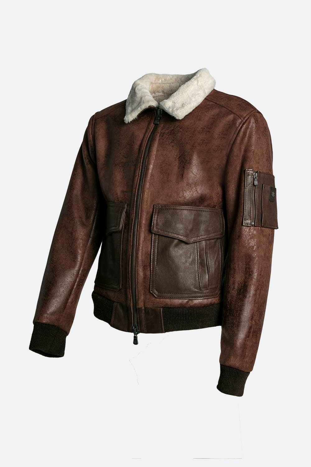 Aviator Shearling Style Dark Brown man Barone firenze - 6