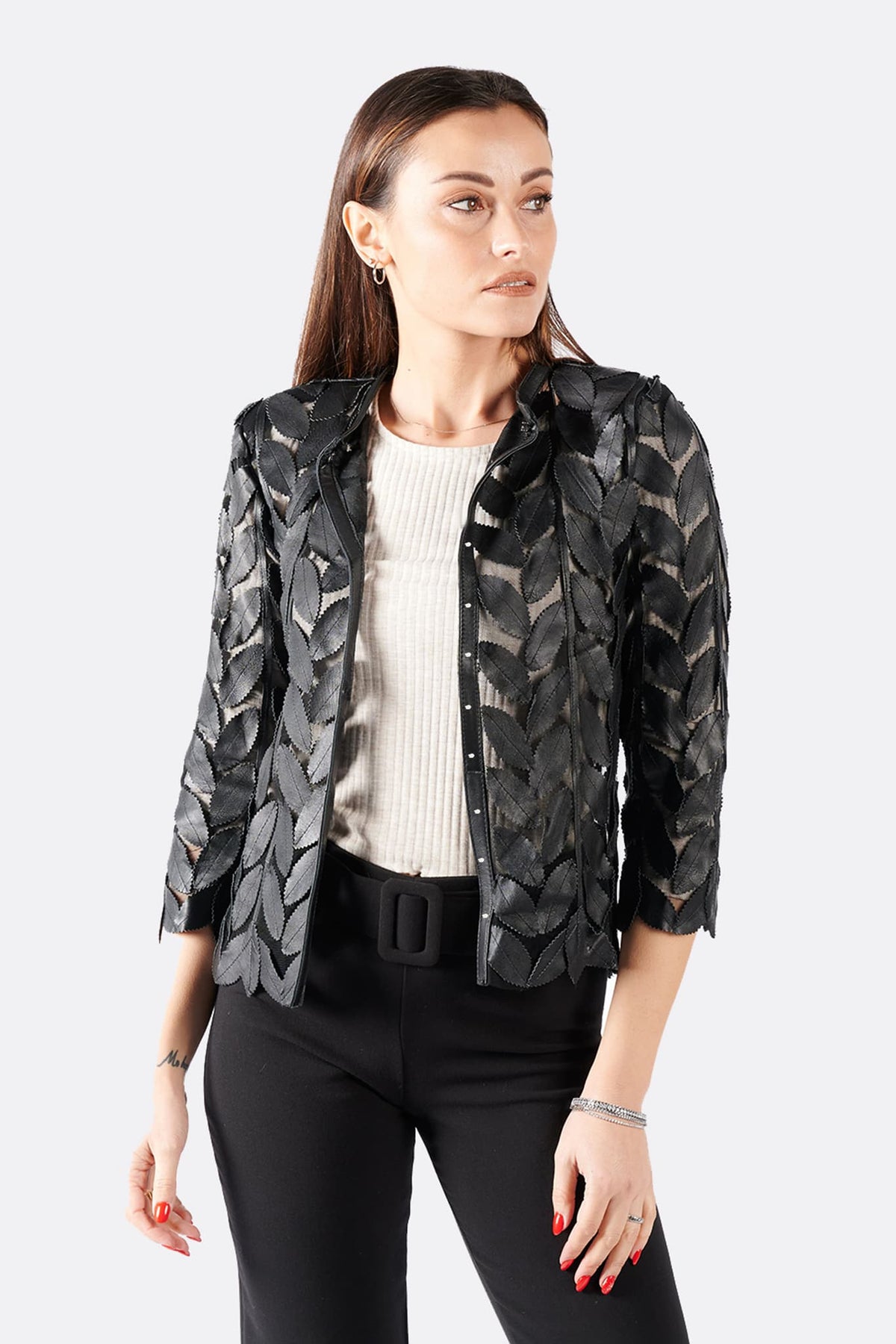 Leaves Jacket woman Barone firenze - 3