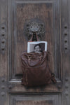 BRN - 050 Backpack in Dark Brown unisex Barone firenze - 3
