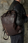 BRN - 050 Backpack in Dark Brown unisex Barone firenze - 5
