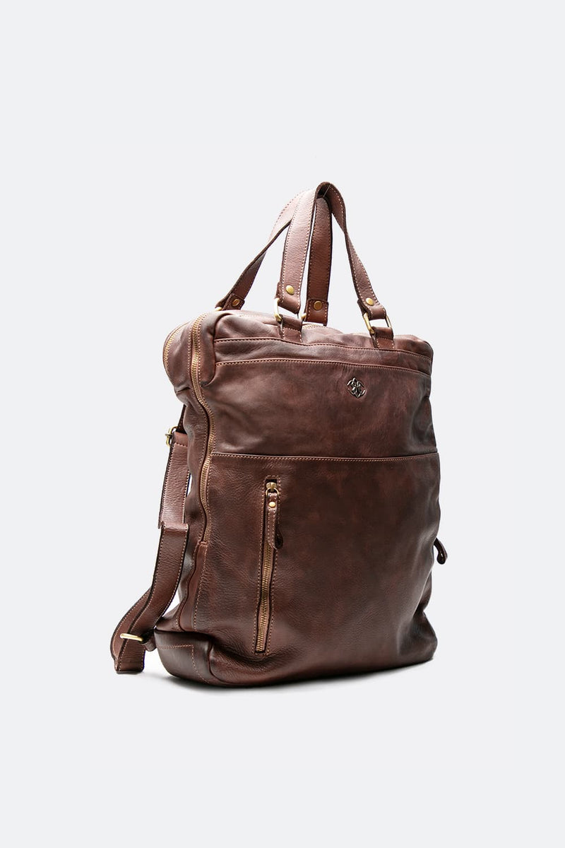 BRN - 050 Backpack in Dark Brown unisex Barone firenze - 6
