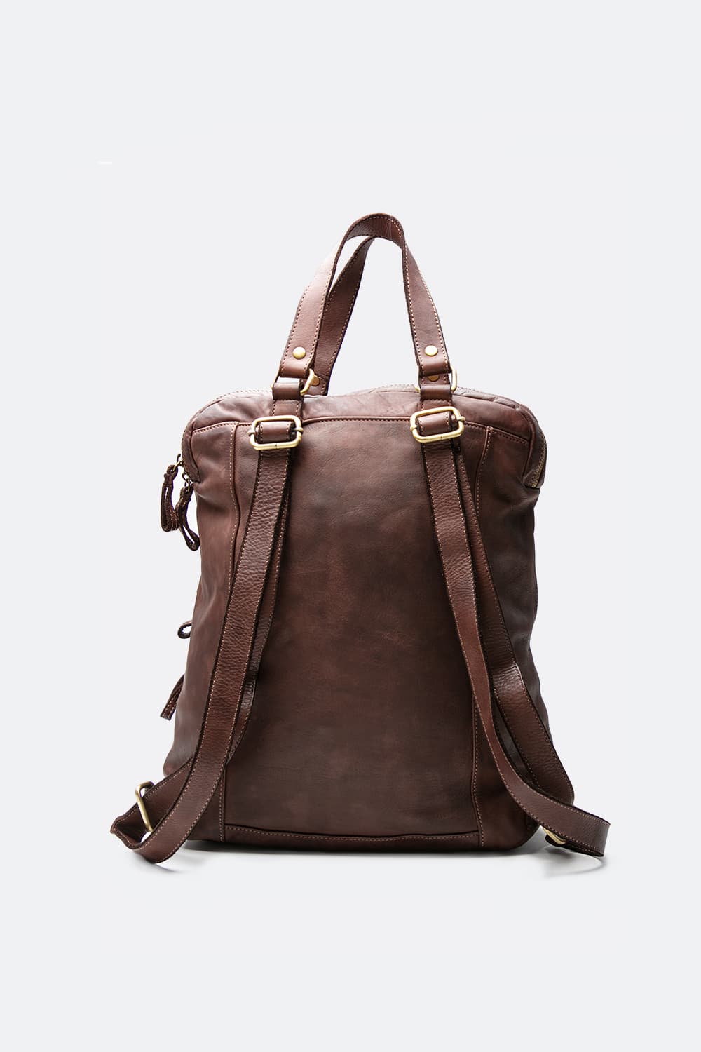 BRN - 050 Backpack in Dark Brown unisex Barone firenze - 8