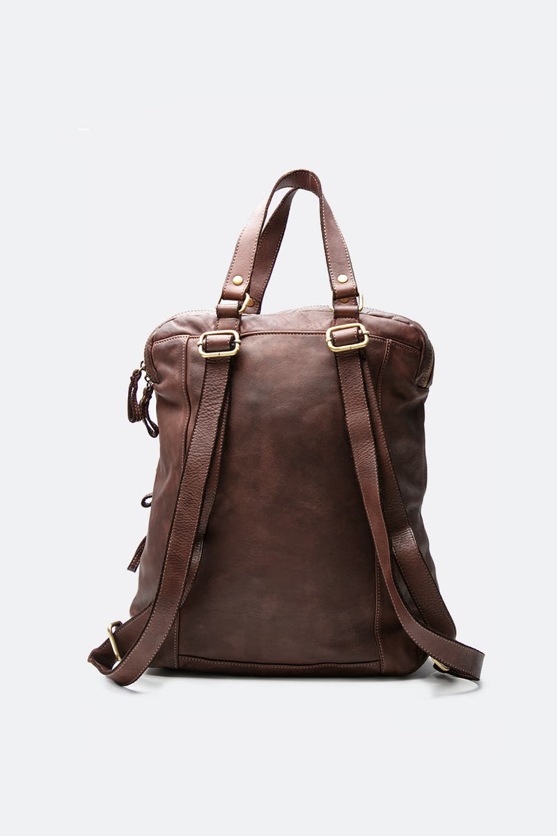 BRN - 050 Backpack in Dark Brown unisex Barone firenze - 8