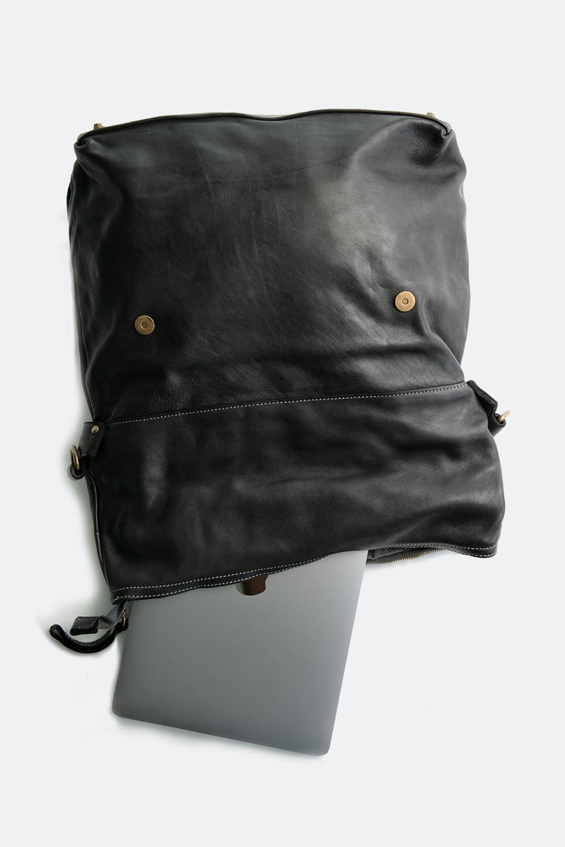 BRN - 050 Backpack in Black unisex Barone firenze - 1
