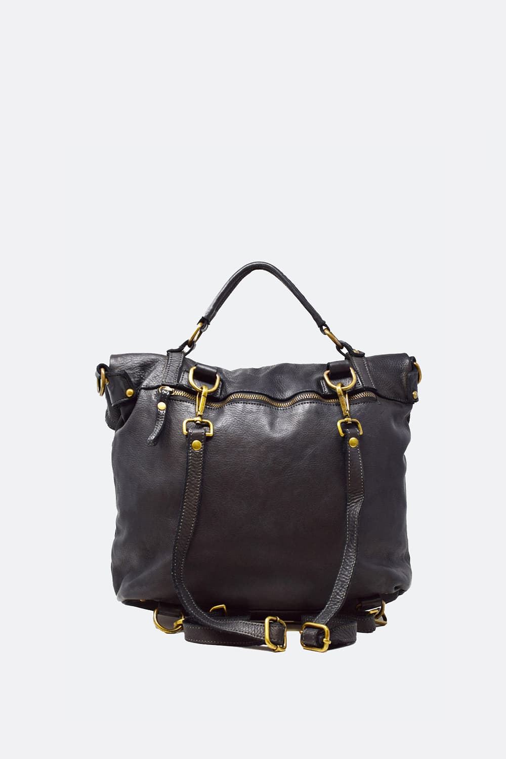 BRN - 050 Backpack in Black unisex Barone firenze - 9
