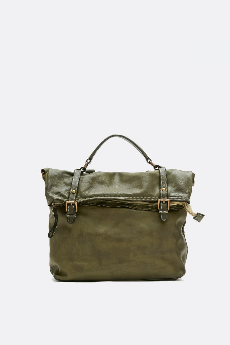 Brn 050 Green Backpack unisex Barone firenze - 1