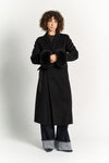 Cappotto Lungo Con Cintura e Manicotti Nero woman Barone firenze - 1