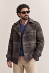 Cappotto Doppio Petto Uomo Misto Lana Scozzese Grigio man Barone firenze - 3