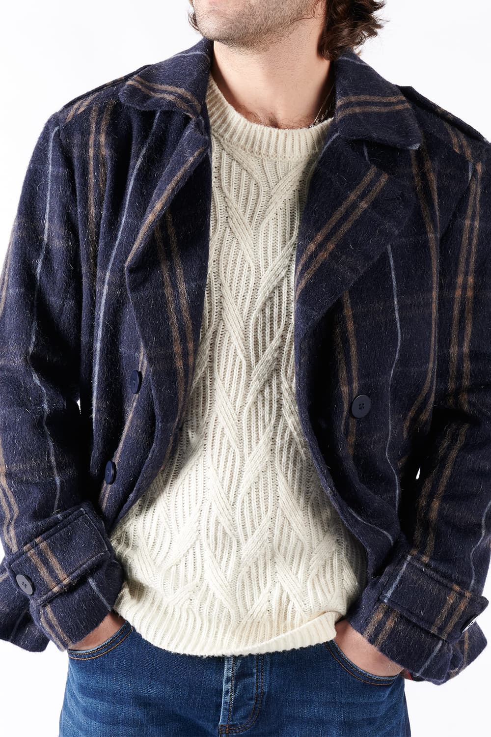 Cappotto Doppio Petto Uomo Misto Cachemire Made in Italy - Barone Firenze