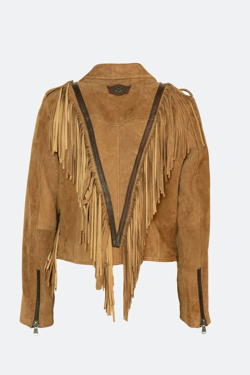 Women’s Suede Fringe Biker Jacket woman Barone firenze - 11
