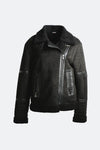 Chiodo Shearling Style Black unisex Barone firenze - 2