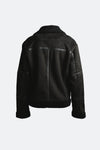 Chiodo Shearling Style Black unisex Barone firenze - 12