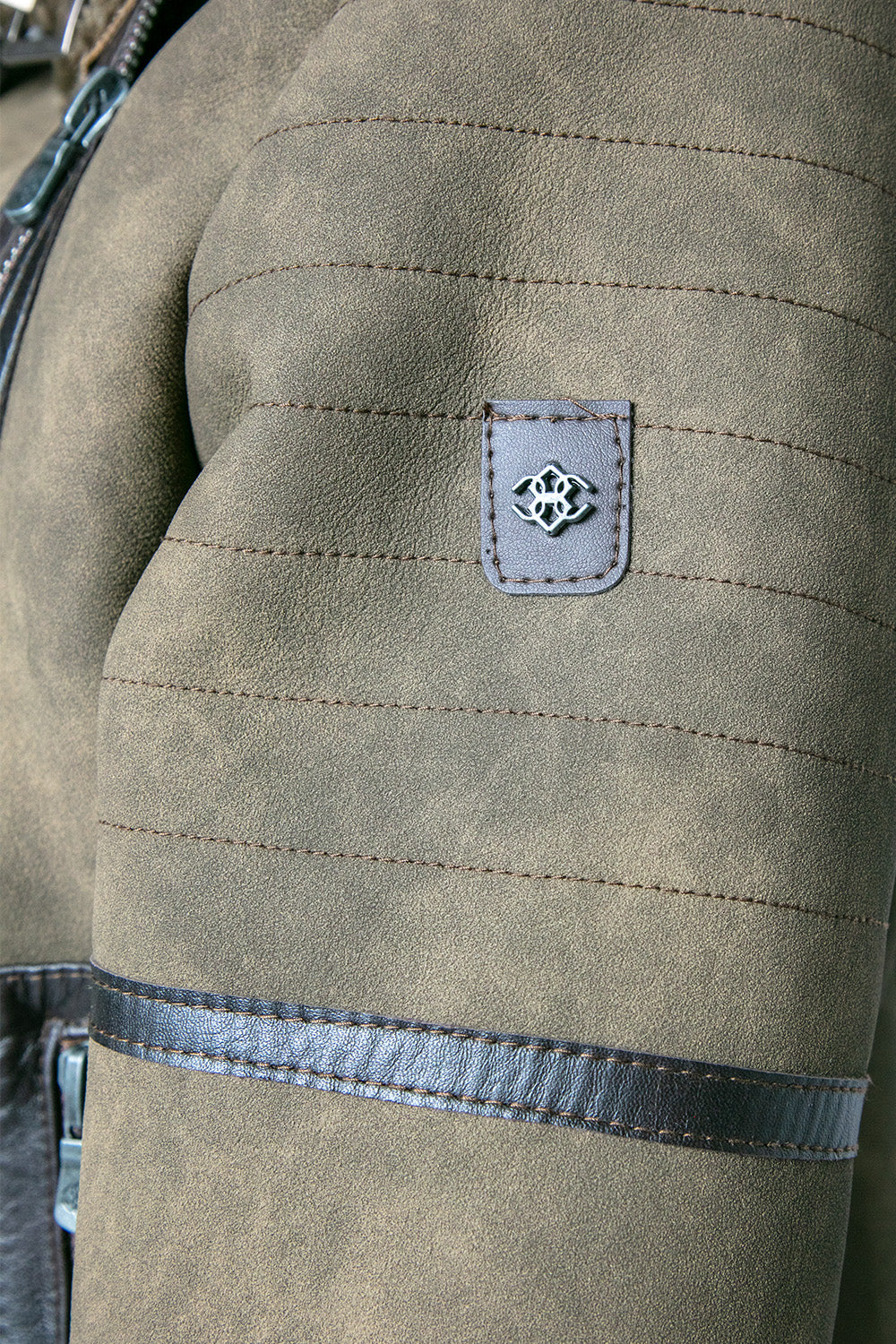 Chiodo Shearling Style Donna Verde woman Barone firenze - 7