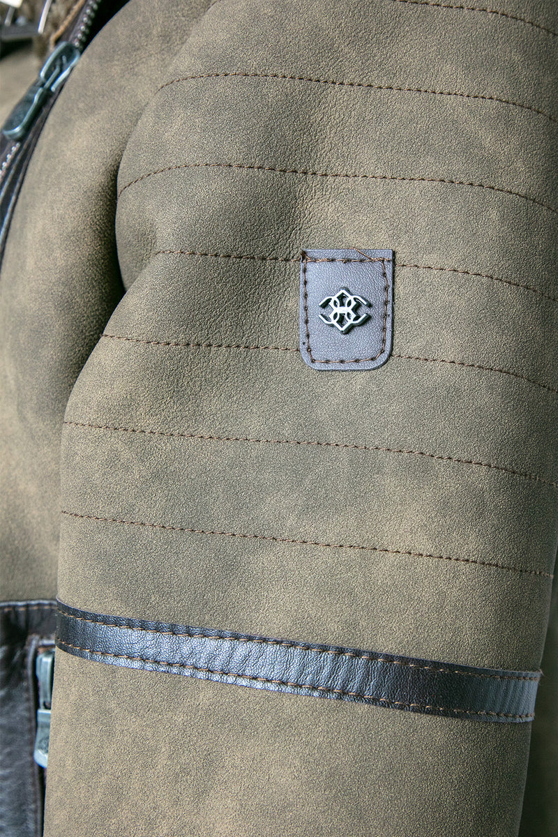 Chiodo Shearling Style Donna Verde woman Barone firenze - 7