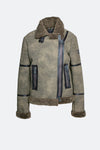 Chiodo Shearling Style Donna Verde woman Barone firenze - 2