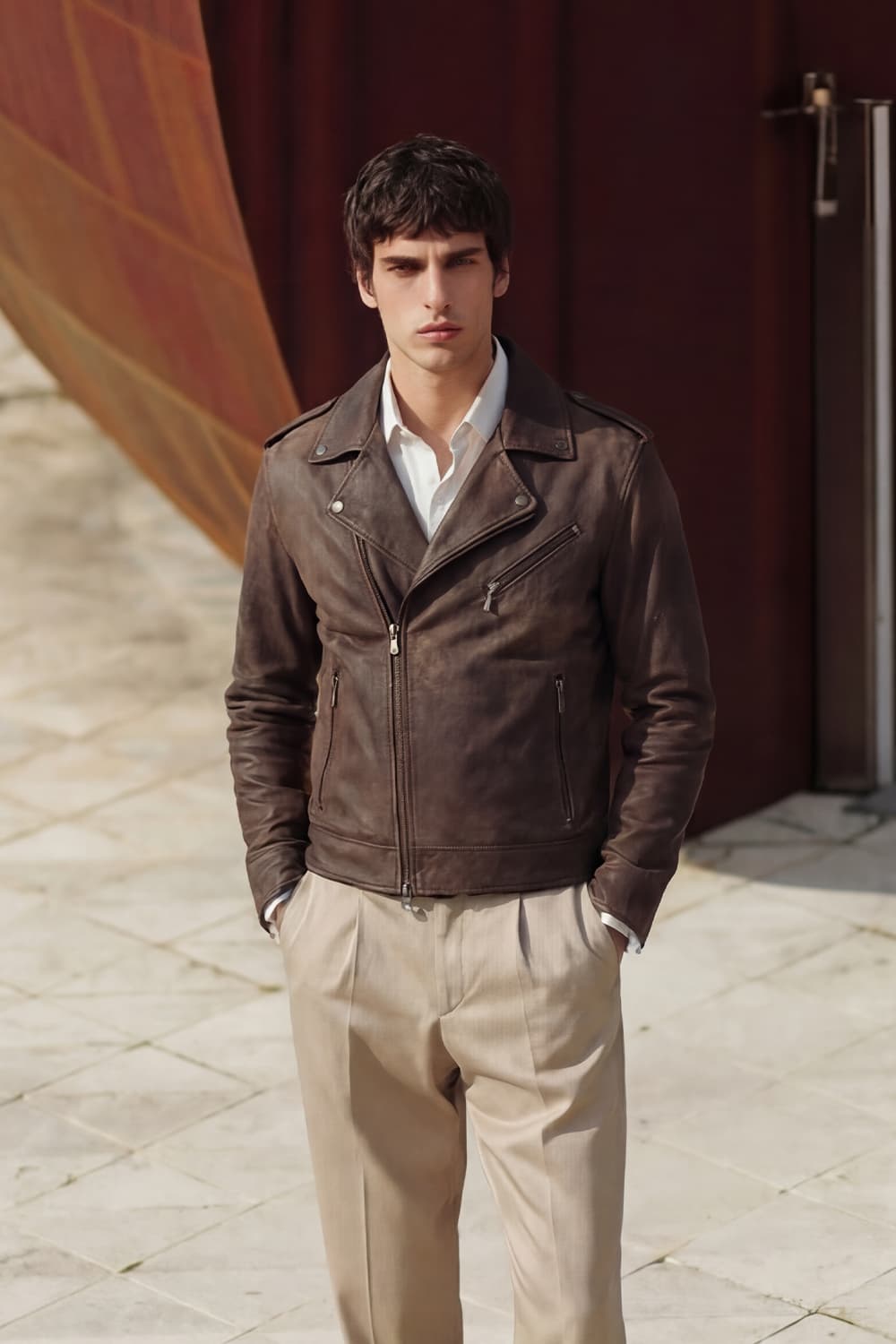 Chiodo Man Bis Nuvolato Dark Brown