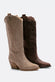 Dante Suede Cowboy Boots in Beige woman Barone firenze - 6