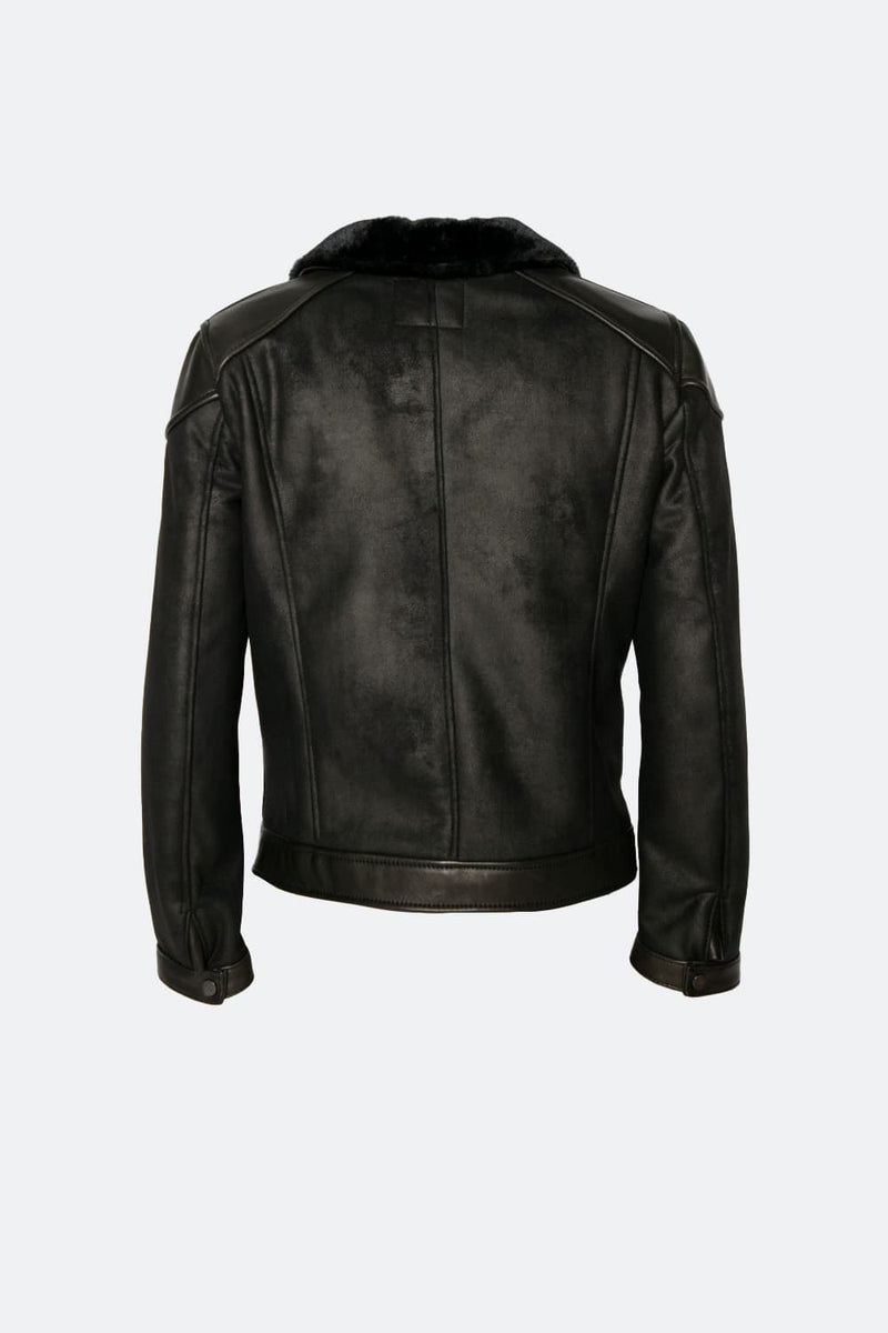 Elton Shearling Style Collar Dark Brown man Barone firenze - 10