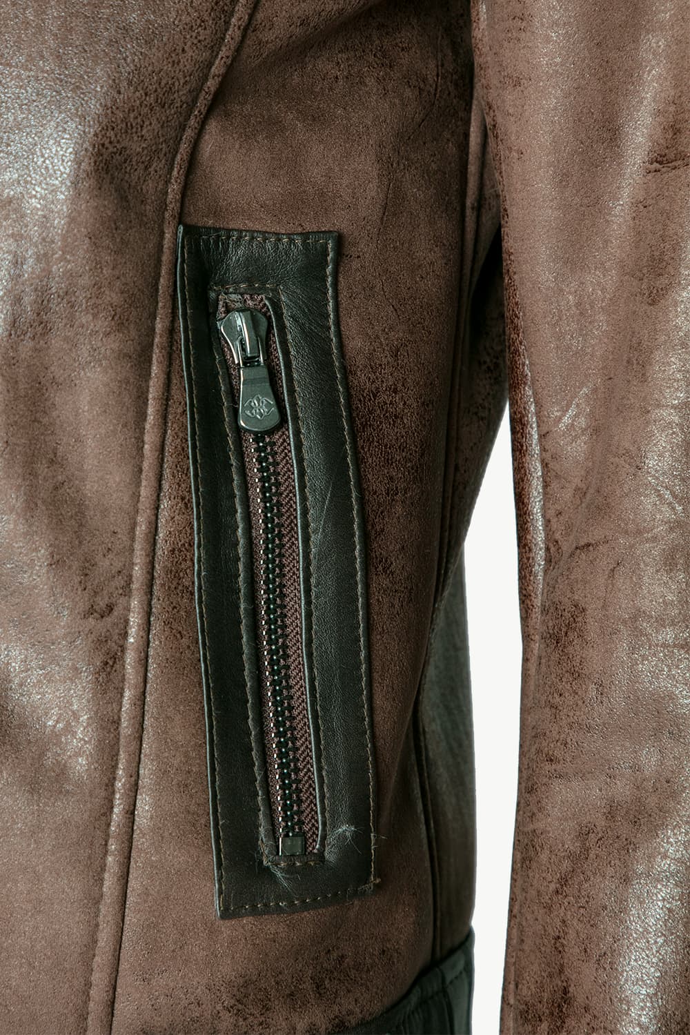 Elton Gold Colletto Shearling Style Testa di Moro giacca uomo Made in Italy - Barone Firenze