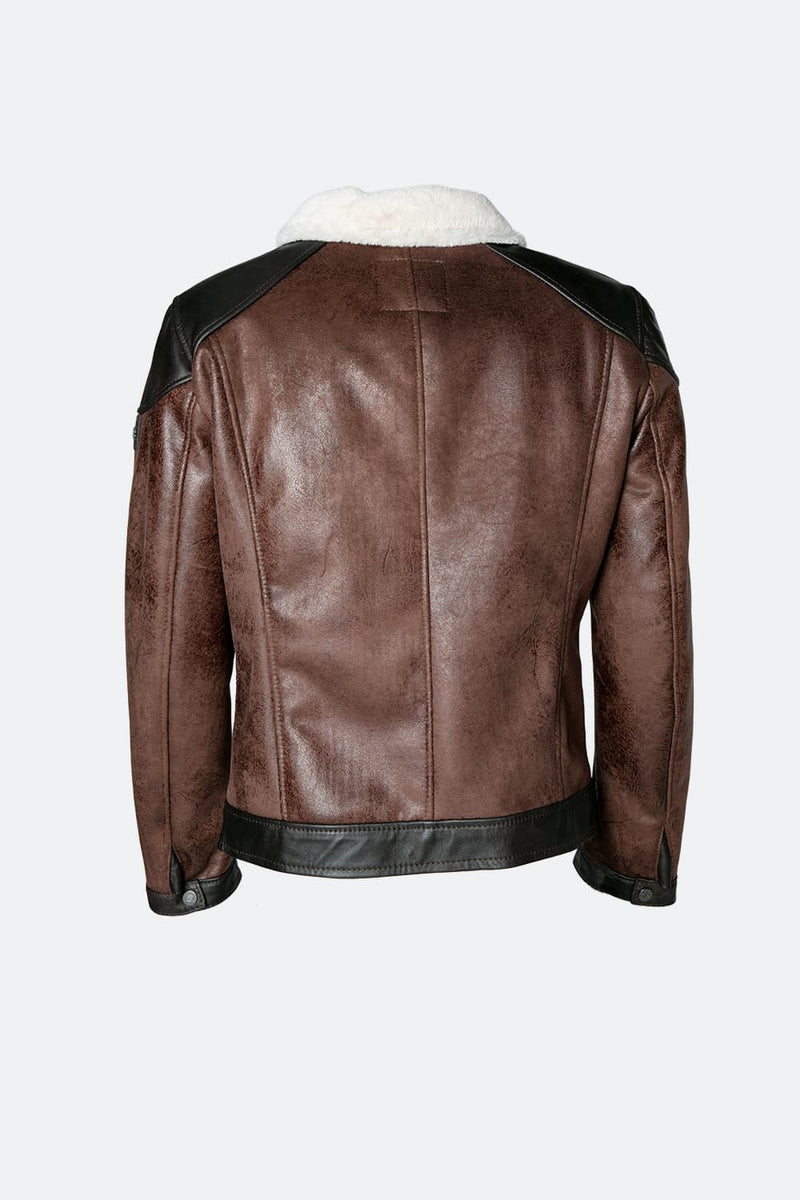 Elton Shearling Style Collar Dark Brown man Barone firenze - 10
