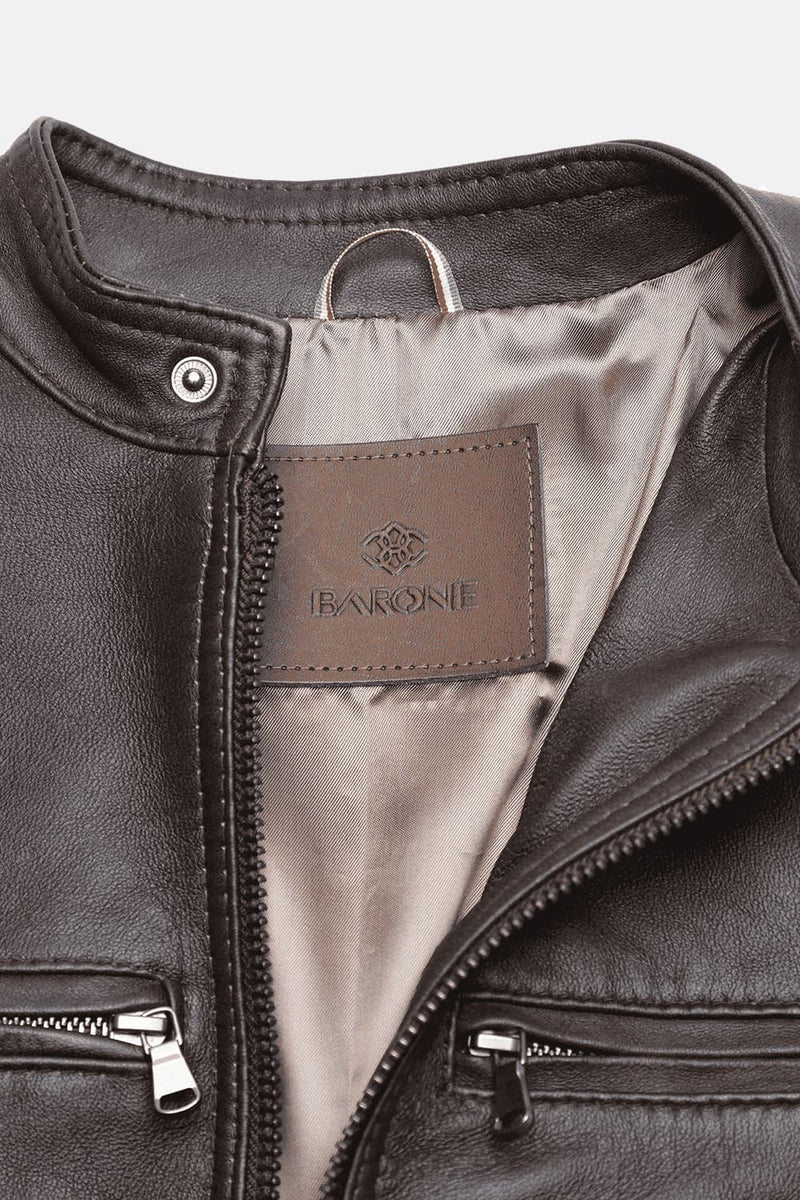 Elton Gold Nappa Dark Brown man Barone firenze - 5