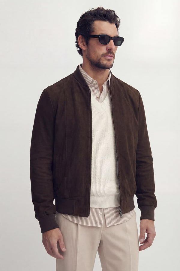 Enrico Dark Brown Suede uomo Barone firenze