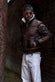 Aviator Shearling Style Dark Brown man Barone firenze - 1
