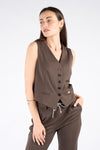 Star women's Vest Dark Brown woman Barone firenze - 1