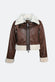Ginevra Dark Brown Shearling Style woman Barone firenze - 2