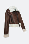 Ginevra Dark Brown Shearling Style woman Barone firenze - 8