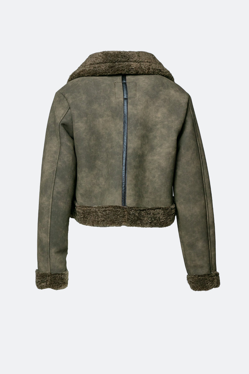Ginevra Shearling Style Verde woman Barone firenze - 10